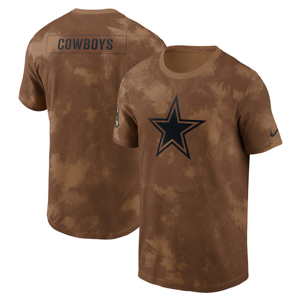 Men's Dallas Cowboys 2023 Brown Salute To Service Sideline T-Shirt
